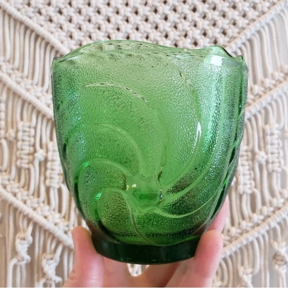 E.O. Brody Green Glass Set of Three Collectible Fishbowl/Footed Vase/Spiral Bowl - Picture 3 of 13